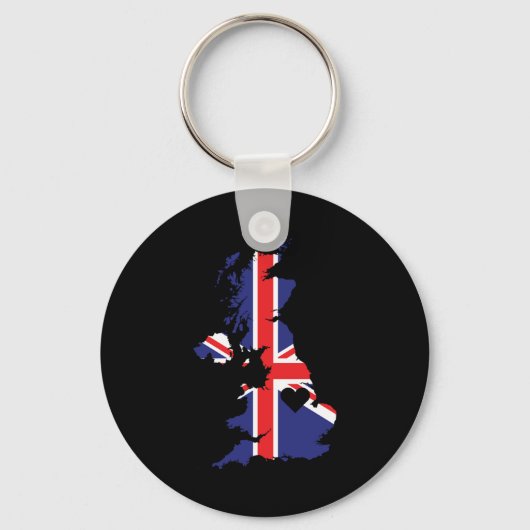Love United Kingdom Gift British Pride Heart Sleutelhanger (Voorkant)
