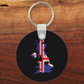 Love United Kingdom Gift British Pride Heart Sleutelhanger (Voorkant)