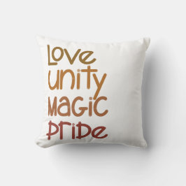 Love Unity Magic Pride Zwart Kussen
