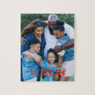 "LOVE US" Familiefoto PERSONALISEER het Legpuzzel