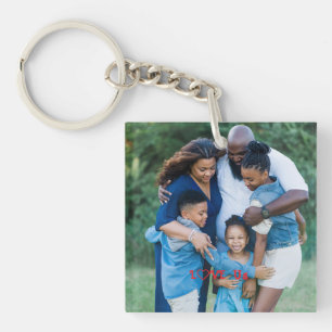 "LOVE US" Familiefoto PERSONALISEER het Sleutelhanger