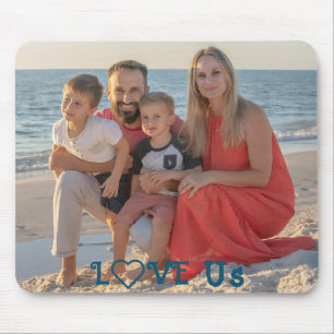 "LOVE US" Familiefoto PERSONALISEREN Muismat