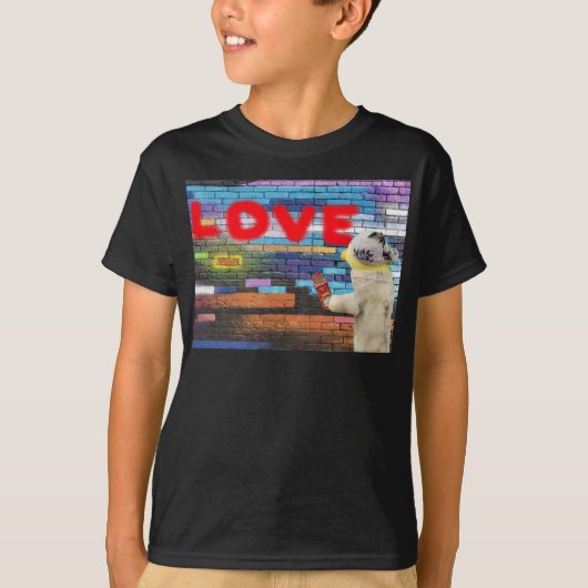 Love USA graffiti art mur. T-Shirt (Devant)
