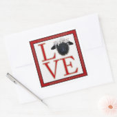 Love Valais Blaccusé Sheep Stickers Carré (Enveloppe)