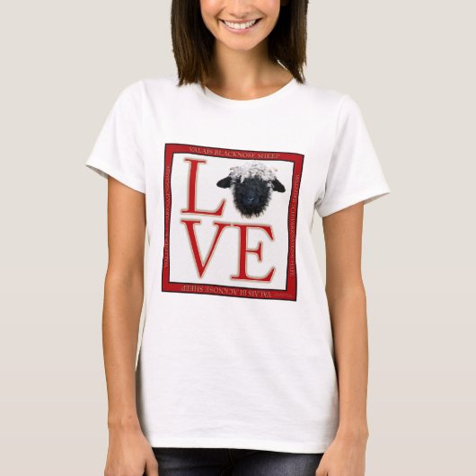Love Valais Blerkse Sheep T Shirt (Voorkant)