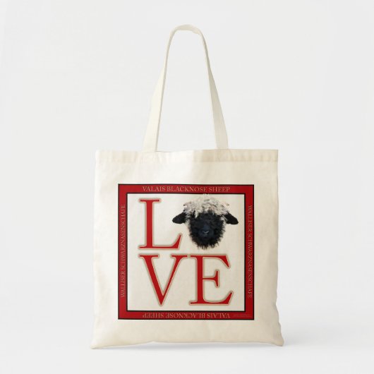 Love Valais Blerkse Sheep Tote Bag (Voorkant)