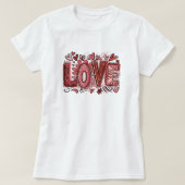 LOVE Valentijn T-Shirt, Hart en Bloem T-shirt (Design voorkant)