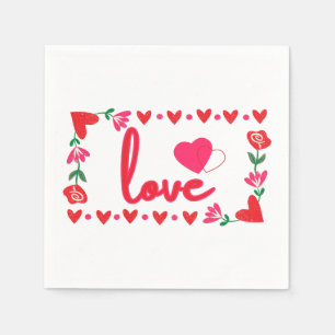 Love Valentijnsdag 3 Ply Napkins Servet