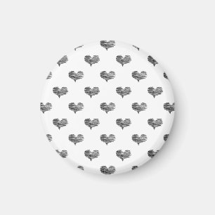 Love Valentijnsdag Black Heart Sketch Magneet