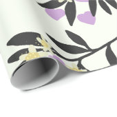 Love Valentijnsdag Hearts Branch Flowers Pattern Cadeaupapier (Rol Hoek)