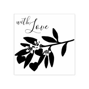 Love Valentijnsdag Hearts Branch Flowers Vakantie Rubberstempel