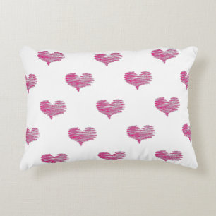 Love Valentijnsdag Hot Pink Heart Sketch Accent Kussen