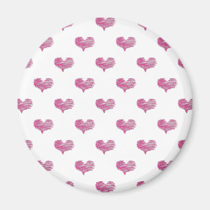 Love Valentijnsdag Hot Pink Heart Sketch Magneet