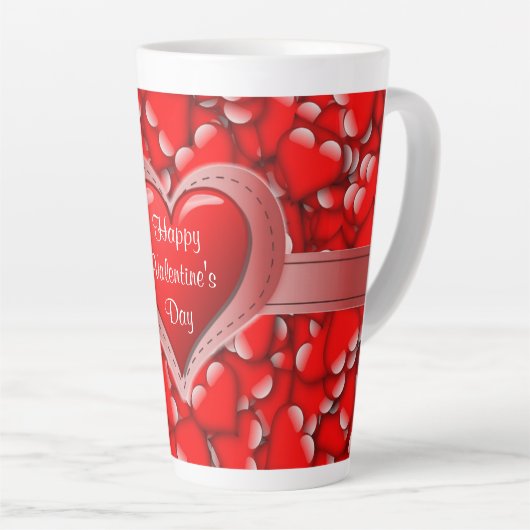 Love Valentijnsdag Red Heart Latte Mok (Rechterhoek)