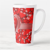 Love Valentijnsdag Red Heart Latte Mok (Rechts)