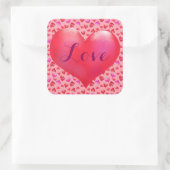 Love, Valentijnsdag Square Stickers, Glossy Vierkante Sticker (Tas)