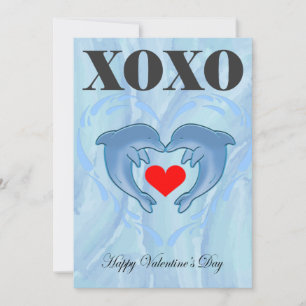 Love Valentijnsdag xoxo dolfijn Feestdagenkaart