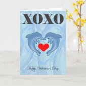 Love Valentijnsdag xoxo dolfijn Kaart (Gele Bloem)
