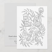 LOVE Valentine - Carte de coloration pour adultes (Devant / Derrière)
