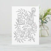 LOVE Valentine - Carte de coloration pour adultes (Debout devant)