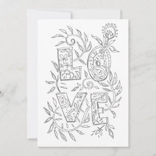 LOVE Valentine - Carte de coloration pour adultes