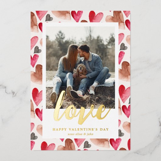 Love Valentine's Day Photo Carte de vacances (Recto)