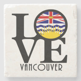 LOVE Vancouver (BC-vlag) Stenen Onderzetter
