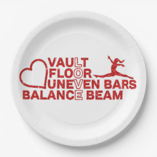 Love Vault Floor Uneven Bars Balance Beam Papieren Bordje