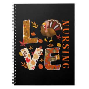 LOVE verpleegverpleegster Gifts Turkey Autumn Herf Notitieboek