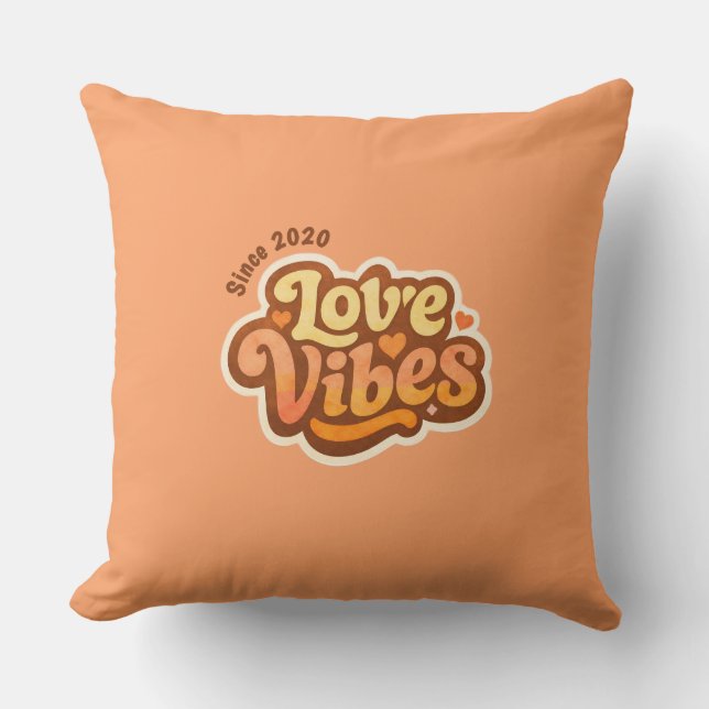 Love Vibes Personalized Valentine’s Design Retro Kussen (Voorkant)