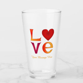 LOVE Vierkante belettering Ombre Rood & Geel Glas