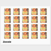 Love_ Vierkante Sticker (Vel)