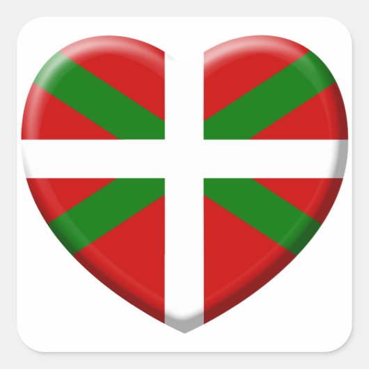 love vlaggen van Baskenland Vierkante Sticker (Voorkant)