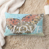 lOVE vlinder blauwe lucht inspiratie kussen (Deken)