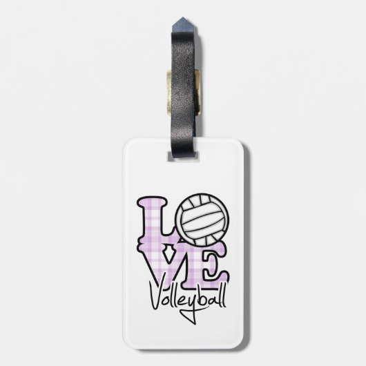 Love Volleyball Bagagelabel (Achterkant verticaal)