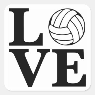 LOVE Volleyball Vierkante Sticker