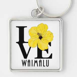 LOVE Waimalu Hawaii Yellow Hibiscus Sleutelhanger