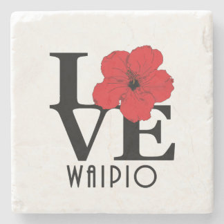 LOVE Waipio Hawaii Red Hibiscus Stenen Onderzetter