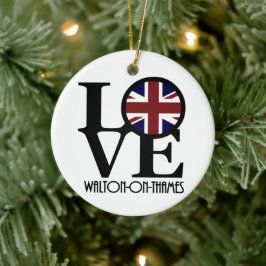 LOVE Walton-On-Thames Keramisch Ornament