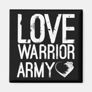 Love Warrior Armée Carré Magnet