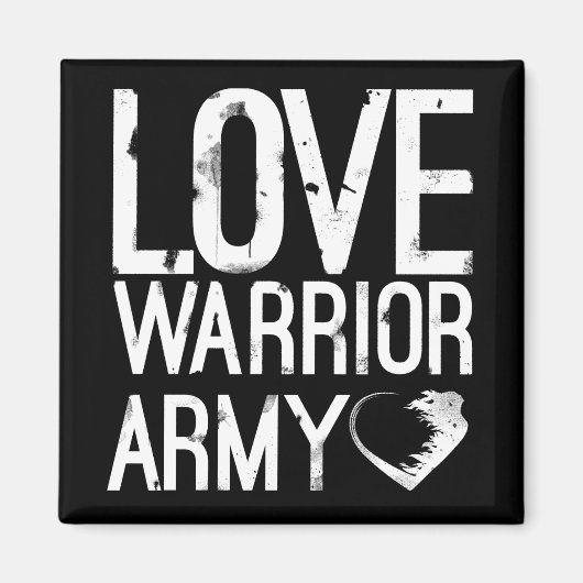 Love Warrior Armée Carré Magnet (Devant)