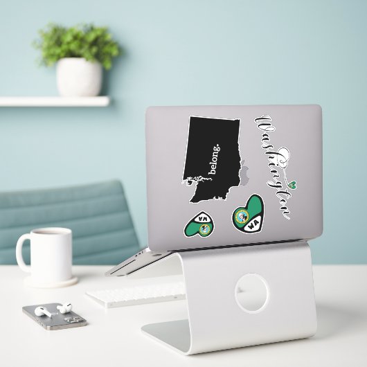 Love Washington, 3 Designs, Die Cut Stickers (Ordinateur portable sur le bureau)