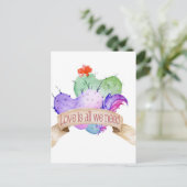 Love Waterverf Cacti Briefkaart (Staand voorkant)