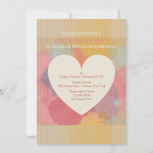 Love Waterverf Heart Invitation Kaart