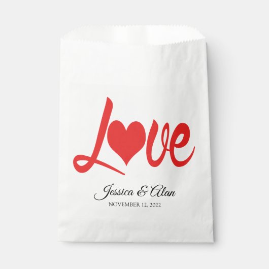 Love Wedding Favor Bags Bedankzakje (Voorkant)
