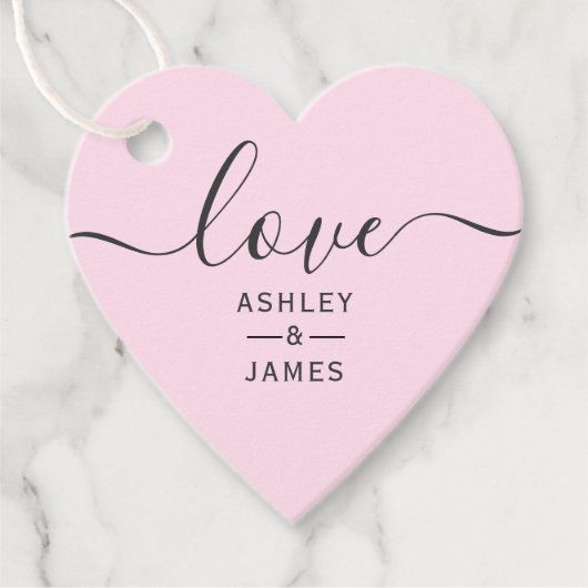 Love Wedding Favor Label, Heart Wedding Gift Label (Voorkant)
