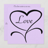 Love Wedding Invitation Kaart (Voorkant / Achterkant)