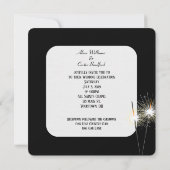 Love Wedding Sparklers on Black Invitation Kaart (Achterkant)