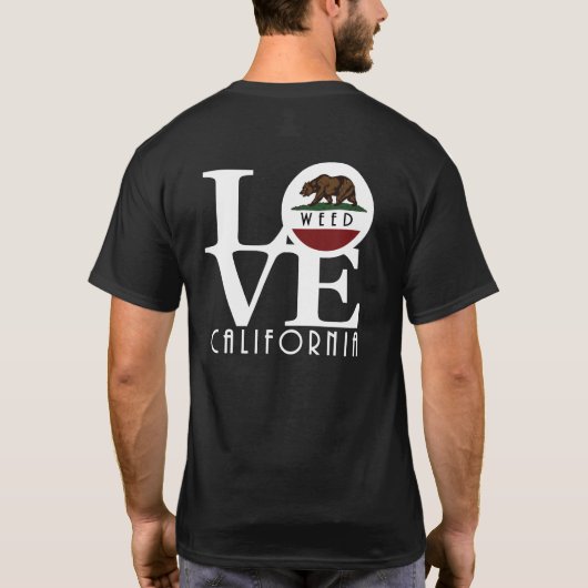 LOVE Weed California (backprint) T-shirt (Achterkant)