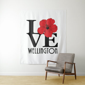 LOVE Wellington Red Hibiscus Wandkleed